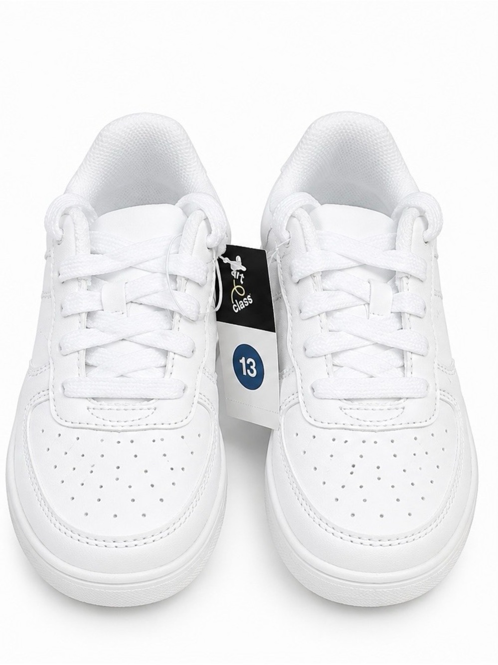 Kids Classic White Lace-Up Sneakers